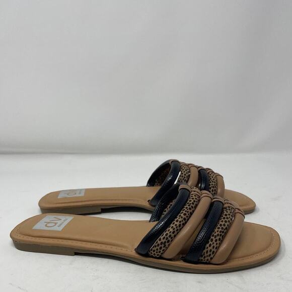 Dolce Vita Junyper Sandals 8.5 Slip On Cheetah Print Open Toe Faux Leather NEW - Picture 4 of 9